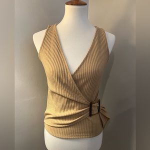 Express tan ribbed top